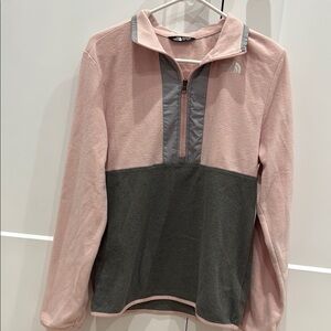 Northface Pink and Gray Quarter-Zip Pullover